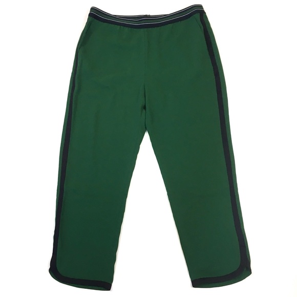 Ann Taylor drapey track pant green dolphin hem NEW - Picture 2 of 8